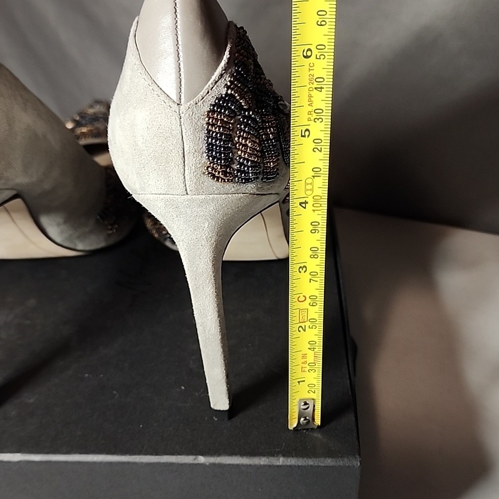 Sam Edelman Rare Beaded Women's Shoes - Gray and Gold - Picture 6 of 11